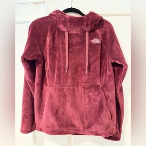 The North Face Maroon/burgundy Fleece hoodie Jacket